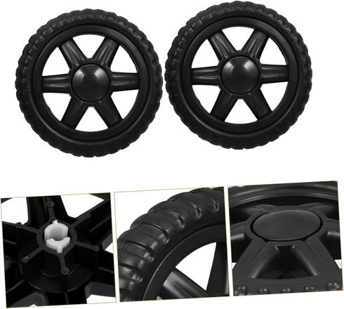 2pcs Set Replacement Rubber Wheels for Shopping Carts