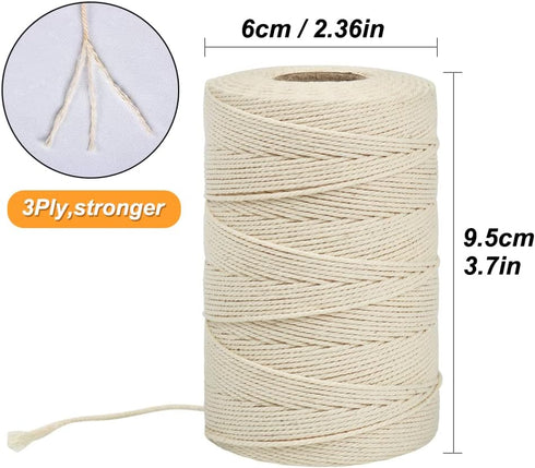 Tenn Well Cooking Twine, 3Ply 656Feet Food Safe Cotton Butchers Twine for Roasting, Tying Meat