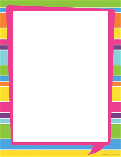Barker Creek Happy Bright Stripes Computer Paper - 8-1/2 x 11 Inches - 50 Sheets