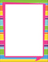Barker Creek Happy Bright Stripes Computer Paper - 8-1/2 x 11 Inches - 50 Sheets