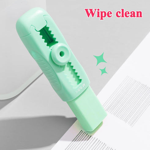 M&G 4+1 Pack Rubber Erasers, Soft Cute Sliding Retractable Eraser with Plastic Sleeve, 4 Refill Erasers for Students