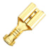 100-Pack 6.3mm Gold Female Spade Crimp Terminals with Insulating Sleeves, Quick Splice Connectors