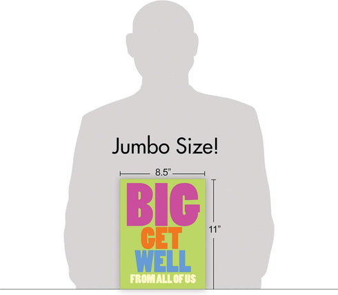 NobleWorks Jumbo Get Well Greeting Card (8.5 x 11 Inch) - Feel Better Soon Notecard