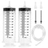 2 Pack 550ml Syringes with 55.1 Inch Tube and Needle 8G 1.5”, Sterile Individually Packaged for Labs
