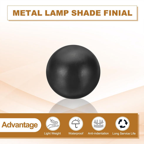 25mm 4 1/4-28 Inch PATIKIL Lamp Shade Finial, Pcs Lamp Finials Caps Knob Threaded Base Iron Solid Lamp Finial