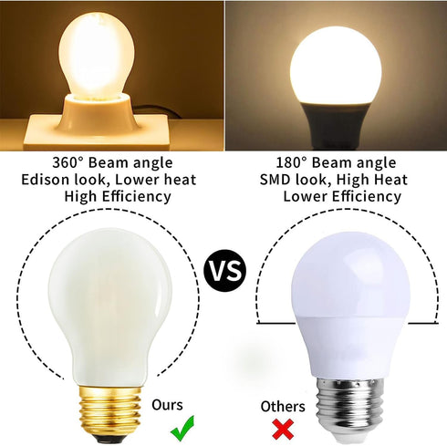 DONDDA A15 Bulb 4W 40 E26 Bulb 2700K Dimmable E26 Bulb Bulbs,Chandeliers,Wall 400lm AC120V, 6 Pack Frosted LED