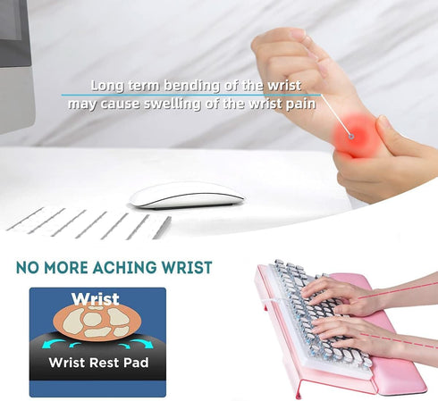Set Computer Keyboard Wrist Rest Stand for Desktop, Keyboard Holder Easy Typing with Wrist Pad for Office, Home, School