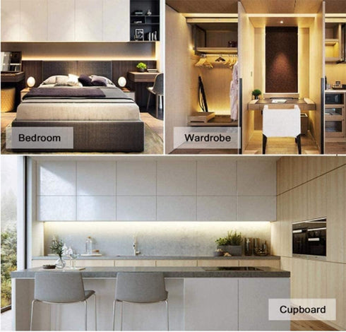WeiHong Counter Kitchen,Shelf,Cupboard,Closet 5m) LED USB Under Cabinet Lights with Hand Wave,Under Lighting, Under