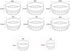 8 Pieces Plastic Display Stands for Pyrex Bowls, Bowl Stands for Cabinet Organizer
