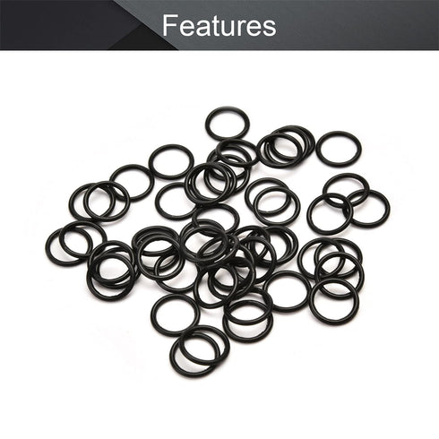 Othmro 50pcs Nitrile Rubber O-Rings, 1mm Wire Dia 9mm OD for Oil or Air Sealing, Black