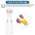 PATIKIL 25 Pack 10ml Clear Glass Vials, Small Liquid Sample Bottles with Screw Caps, Plastic Stoppers, 64 Labels
