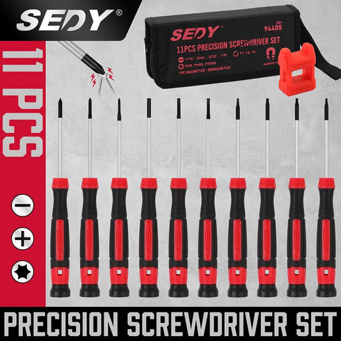 11-Piece Precision Screwdriver Set - Magnetic Mini Screwdrivers for Eyeglasses, Watches, and Phones, Portable Storage