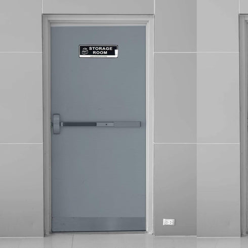 RAMIEYOO Acrylic Door Sign, Authorized Personnel Only, Black and White - 9"x 3" (Storage Room)