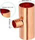 PATIKIL 1" x 1/2" x 1" ID Reducing Tee Copper Fitting, 1pcs 99.9% Pure Copper Pipe Tube Connector Adapter with Sweat