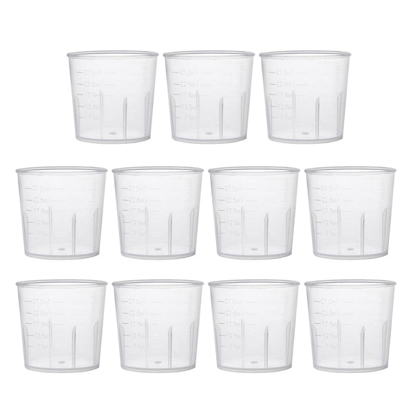 YOKIVE 11 Pcs Plastic Beaker, Liquid Measuring Cup for Laboratory, Kitchen, Daily Use, Clear White