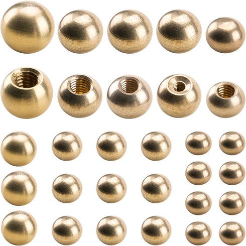 ZORZA 30Pcs Elegant Brass Thread Cap Nuts Knob Set for Lighting Gold Decorative