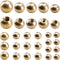 ZORZA 30Pcs Elegant Brass Thread Cap Nuts Knob Set for Lighting Gold Decorative