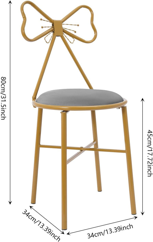 siohdagu 220 lbs Butterfly Stool Chair with Metal Legs and Soft Cushion, Multi-Purpose Modern Seating for Living Room