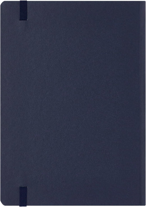 Maruman MNEMOSYNE Journal Notebook, 8.5 x 6.02 Inches (A5), Hard Cover with Elastic Band, 120 Sheets/240 Pages, Navy