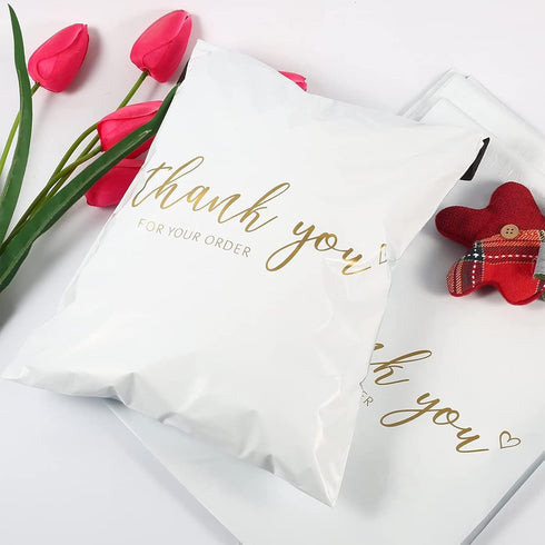 JinRuiKJ Thank You Poly Mailer 10x13 Inch, 25 PCS Shipping Bags for Clothing, Waterproof and Tear-Resistant Envelopes