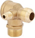 Air Compressor Check Valve, 90 Degree Male Thread 3 Port Brass Tube Connector Replacement for Central Pneumatic