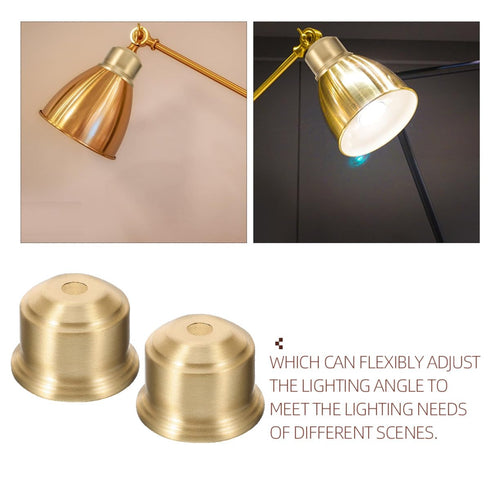 2pcs E27 Brass Lamp Socket Cup Semi-Threaded Vintage Lamp Holder with Metal Base Cover for Floor and Wall Light