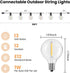 25 G40 13pcs Bulbs, Dimmable Outdoor String Lights ft, Led Patio Light with Shatterproof Waterproof Connectable Hanging