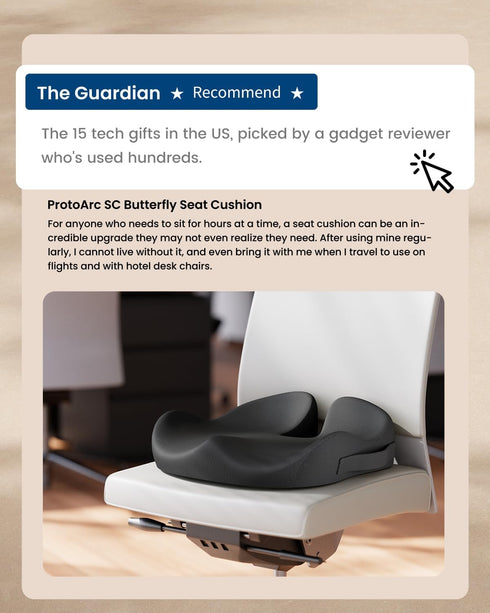 Tailbone ProtoArc Extra Large Seat Cushion for Pain Relief, Seat Cushions for Office Chairs, Extra Cover, Ergonomic