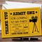 The Card Zoo Golden Yellow Admit One Movie Film Cinema Personalized Childrens Birthday Party Thank