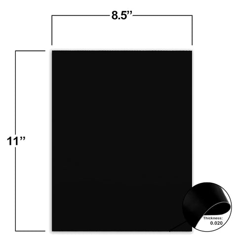 Black Flexible Plastic Board Sheet, 8.5" x 11" (.020 Thick) Styrene Sheet for Modeling Projects, Displays, Crafts