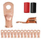 12PCS 2x5/16 Copper Ring Terminal Connectors, 2 AWG Heavy Duty Battery Cable Ends with 12 PCS Heat Shrink Tubing
