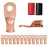 12PCS 2x5/16 Copper Ring Terminal Connectors, 2 AWG Heavy Duty Battery Cable Ends with 12 PCS Heat Shrink Tubing