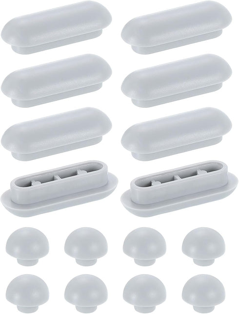 uxcell 8Set Toilet Seat Buffer, Anti-Slip Plastic Toilet Seat Bumper Kit, Universal