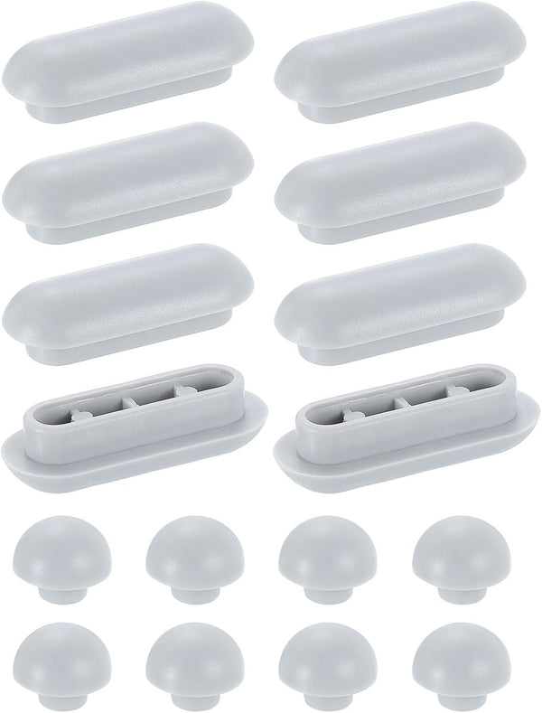 uxcell 8Set Toilet Seat Buffer, Anti-Slip Plastic Toilet Seat Bumper Kit, Universal
