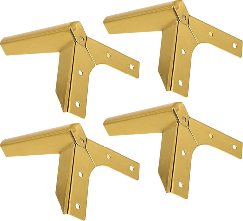 Healeved 4 Pcs Metal Cabinet Legs Titanium Color 12cm Y-Shaped Furniture Feet