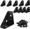 Zorfeter 10Pcs 38mm x 38mm Black Corner Brace Brackets, Metal Triangle Corner Shelf,