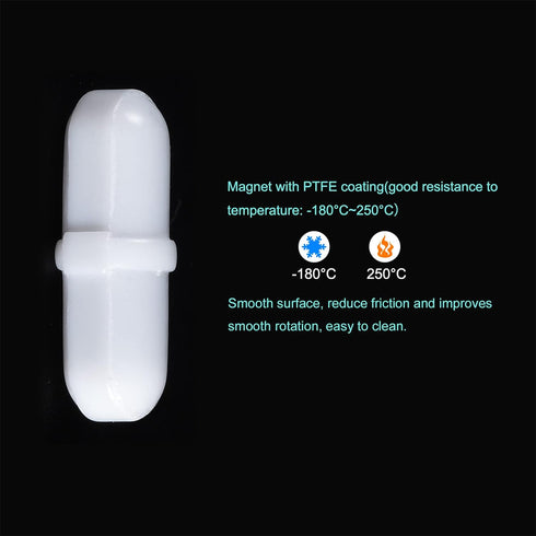 MECCANIXITY Magnetic Stirrer Mixer Stir Bar - 20mm x 7mm with Ring Shape Coating Magnet, White, 3Pcs