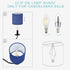 Lamp,Set 2,Small Drum,5.2"5.2"H5.2",Linen, BULB,Navy LAMPWELL MEMO Clip-on Small Fabric Lamp Shades for Table