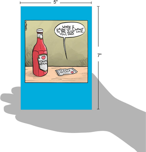 NobleWorks Funny Father's Day Card with Envelope, Humor Greeting Card for Dads, Stepdad, Grandpa - Ketchup Dad C7290FDG