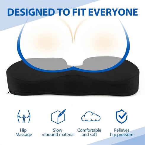 BAHREL Tailbone, Memory Foam Seat Cushion for Office Car Chair, Orthopedic Chair Pad, for Sciatica, Hip Pain Relief