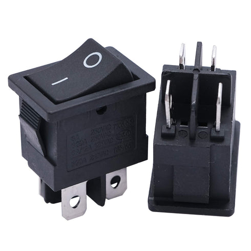 mxuteuk 5pcs Snap-in DPST Rocker Switch Toggle Power ON-Off Switch for Car Auto Boat Household Appliances