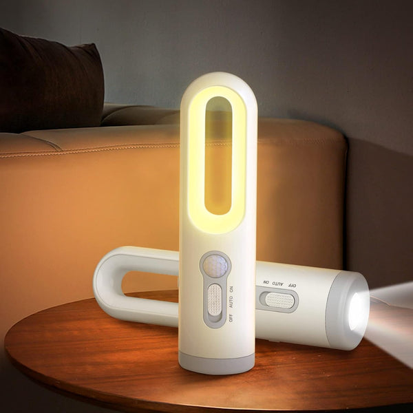 AosBet LifeImpree Rechargeable Motion Sensor Night Light 2-in-1 Portable LED Night Light Flashlight