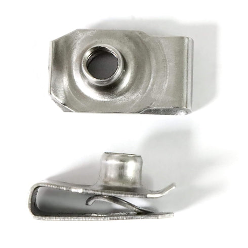 Evecad 40 Packs 1/4" 20 - Stainless Steel Regular Extruded U Nuts, U Style Clip-on Nut, U Type Nut, U-nut, U-Type