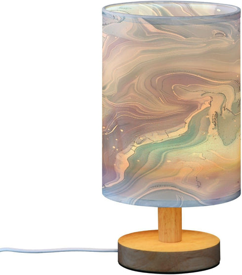 ALAZA Blue Purple Ripples Table Lamp for Bedroom USB Port Bedside Lamp Small Nightstand Desk Lamp for Girls Boys Kids