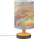ALAZA Blue Purple Ripples Table Lamp for Bedroom USB Port Bedside Lamp Small Nightstand Desk Lamp for Girls Boys Kids