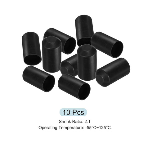MECCANIXITY 20mm ID x 40mm L Heat Shrink End Cap, 2:1 Ratio Waterproof Electrical Wire Wrap Tubing Caps, Pack of 10