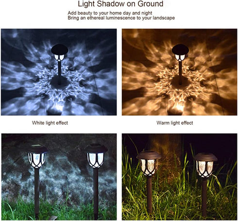 EXCMARK 10 Pack Solar Lights Outdoor Decorative Garden Yard Lights for Pathway Walkway Sidewalk Driveway. (Brown, Warm