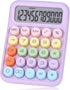 Mechanical Pushbutton Calculator, 12 Digit Large LCD Display, Big Buttons, Colorful Candy Calculator for Home