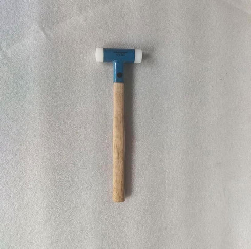LAOJIEDAO Hammer Dead Blow Nylon with Walnut Handle, Non-Marring Dual-Face Mallet with Steel Shot Core for Tile