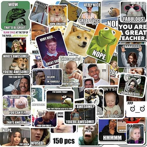 Meme Stickers for Teachers, 150pcs No Repetition Reward Stickers